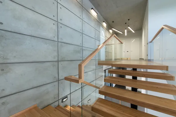 Steel beam floating stair installation in NYC